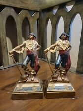 Vintage ARMOR BRONZE Co. Bookends PIRATE 1920s Swashbuckler picture