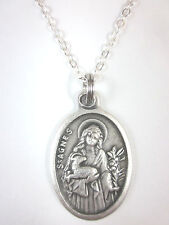 Ladies St Agnes of Rome Medal Pendant Necklace 20