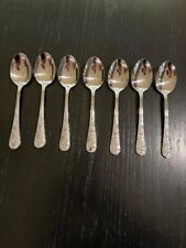 Reed and Barton Queens Garden Set of 7 TEASPOONS stainless flatware picture