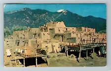 Taos NM-New Mexico, Outside Pueblo, Outside Scenic, Vintage Postcard picture
