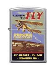  Zippo lighter Vintage aircraft pilot school 417 Springfield MO mint in box 2023 picture