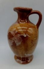 Vintage  Vase  Jug Art Pottery Small Brown Glazed  Earthen Swirl 5