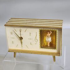 Antique Peter Brass Dancing Ballerina Alarm Clock Mechanical Wind Up Germany picture