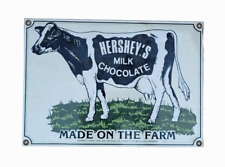 Ande Rooney Hershey's Milk Chocolate Cow Porcelain Advertising Sign Vintage 91 picture