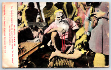 Hindu Fakirs On Bed of Nails Calcutta India Vintage Postcard picture