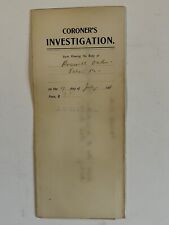 RARE 1911 CORONERS REPORT/ COMMONWEALTH of PENNSYLVANIA/ DEATH FROM DROWNING picture