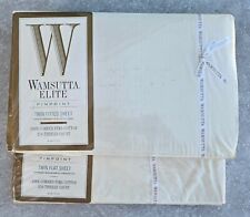 Wamsutta Elite Pinpoint 100% Cotton Twin Flat Fitted Sheet Set 66 x 96 FREEUSHIP picture