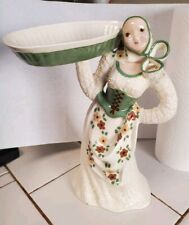Vintage Ceramic Lady with Basket / Tray Figurine By Hedi Schoop Pottery Girl picture