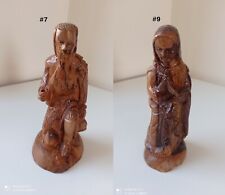 Vintage Hand Carved Olive Wood figurines Christmas Nativity picture