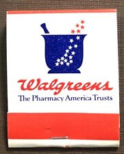 Vintage FULL 20 Strike Matchbook - Walgreens Pharmacy picture