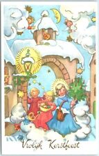 Postcard - Merry Christmas with Children Parading Art Print picture