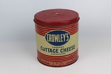 CROWLEYS Creamed COTTAGE CHEESE Binghamton NY 10 Lb Advertising Can Canister Tin picture