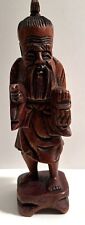 Hand Carved Vintage Wooden Oriental Asian Man Figurine picture