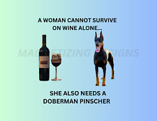Doberman Pinscher and Wine Flexible Magnet picture