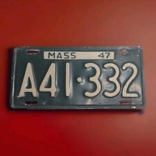 Vintage 1947 Massachusetts License Plate #A41-332 picture