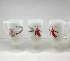 1960s Dr Pepper Bacardi Rum The Schuss Boomer Skiing Advertising Milk Glass Mug picture