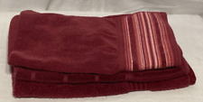 Vtg. Unbranded  Unmatched Hand Towels Maroon. Lot of  3 picture