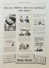 1941 Statler Hotel Vintage Ad Who says children dont cost anything we do picture