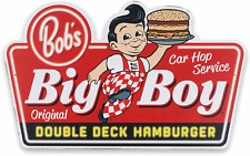 Bob'S Big Boy Double Deck Hamburger Metal Sign - Vintage Bob'S Big Boy Wall Art  picture