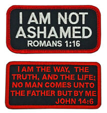 I am Not Ashamed Romans 1:16 John 14:6 Patch [2PC Bundle -Hook Fastener -MJ14,2] picture
