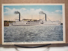 c1915 Burlington Vermont VT Postcard ~ 2 Steamer Boats Ticonderoga & Vermont picture