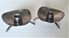 2-MCM HANS BUNDE COHR DENMARK SILVER PLATE FOOTED CANDLE HOLDERS-FREE SHIPPING picture