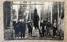 Rppc Postcard Group Of Bear & Deer Hunters Silver Creek Lodge Eckerman Michigan picture