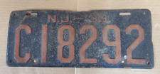 1933 New Jersey State License Plate C18292 picture