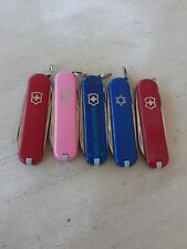Lot 5 Victorinox Classic Sd Swiss Army Knives Red Pink Translucent Blue Star z32 picture