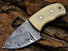 Custom Handmade Damascus Steel Skinner Knife With Beautiful Bone Handle picture