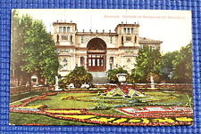 Vtg Karlsruhe Germany Festival Hall in the City Garden with Flower Bed Postcard picture