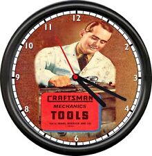 Retro Vintage Craftsman Mechanics Tools Garage Man Cave Sign Wall Clock picture