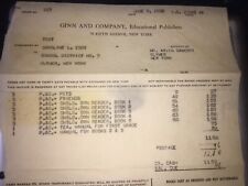 1932 INVOICE FROM GINN & CO., FOR SCHOOL BOOKS TO CLYMER,NY #7 ONE ROOM SCHOOL picture