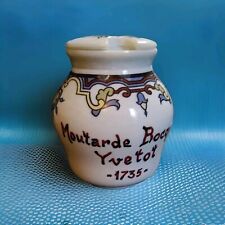 Vtg French Mustard Jar W/Lid Moutarde Bocquet Yvetot 1735  picture
