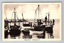 Sakonnet RI-Rhode Island Fishing Fleet  Vintage c1939 Souvenir Postcard picture