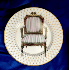 Fitz and Floyd Chaise II Plate Fine Porcelain Hand Painted Chair Gold Accents picture