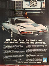 1971 Esquire Original Art Ad Advertisement GM 1972 PONTIAC Grand Prix picture