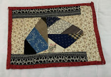 Vintage Antique Patchwork Mini Quilt Table Topper, Crazy Patches, Early Calicos picture