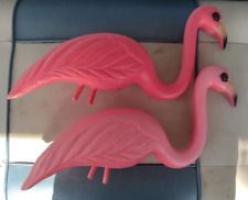 2 Early Vintage Blow Mold Pink Flamingos Yard Decor Art  19