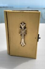 Antique Mini Celluloid Pocket Key of Heaven Catholic Prayer Book w/Crucifix 1894 picture