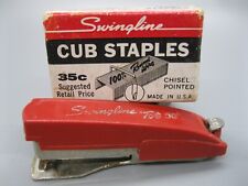 Vintage Red Swingline Tot 50 Mini Stapler & Unopened Box Cub Staples Prop Office picture