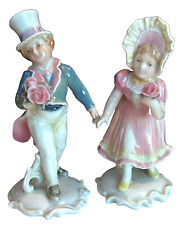 Karl Ens Figurine Couple Pair Volkstedt Germany Antique Porcelain picture