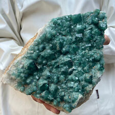 5.5lb Large NATURAL Green Cube FLUORITE Quartz Crystal Cluster Mineral Specimen picture