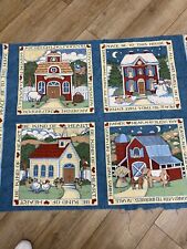 VTG 1993 Susan Winget Fabric Traditions Cotton Panel Country Blocks Cottage Home picture