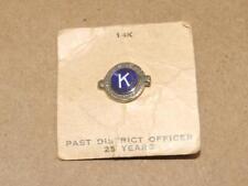 VTG 14k White Gold Blue Enamel Kiwanis Past District Officer Pin Badge 2 gr 5/8
