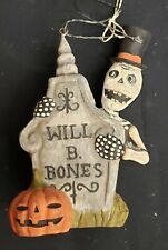Morgue Sale: Halloween Bethany Lowe Greg Guedel Retired Cemetary Skeleton ornie picture