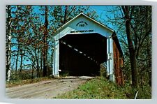 Parke County Historic 1915 Bowsher Ford Covered Bridge, Indiana Vintage Postcard picture