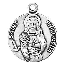 St Philomena Medal Size .75 in Dia and 18 in Chain Catholic Religious Gift picture