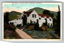 Hollywood CA-California, Wm. S. Hart's Home Exterior c1924 Vintage Postcard picture