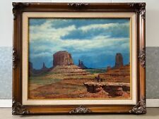 🔥 Fine Arizona Native American Navajo Desert Landscape Oil Painting REDWING NEZ picture
